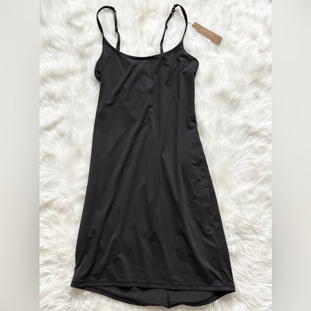 SKIMS Black Midi Dress